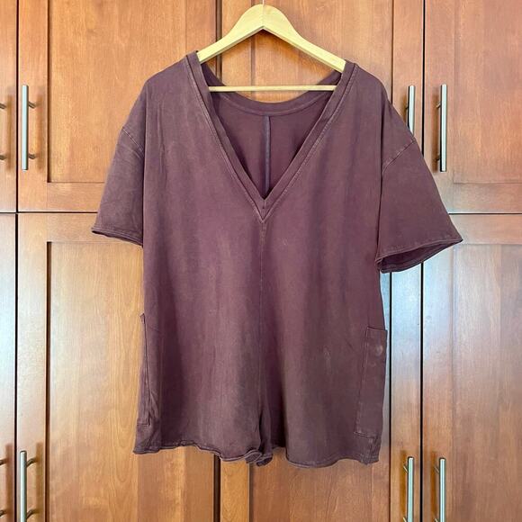 Free People Movement Hot Shot Tee Romper Brown Size XS - Picture 6 of 11